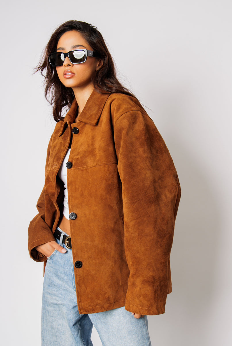 Jude Caramel Suede Jacket – In My Element