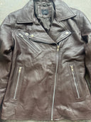 DARK BROWN LEATHER JACKET SHEEPSKIN LEATHER (SAMPLE PIECE)