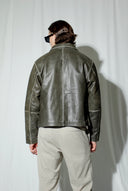 Mabel Distressed Boxy Leather Jacket