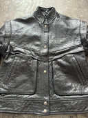 90s Oversized Leather Bomber Jacket