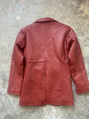 Deep Red Leather Blazer (Sample piece)