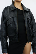 Aries Bomber Classic Black Leather Jacket