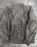 90s Vintage-Inspired Jacket – Oversized Mocha Lambskin Leather Size Medium (Sample Piece)
