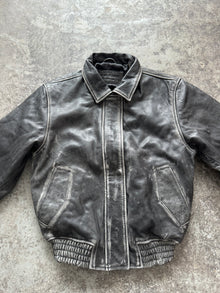  Victus Distressed Grey Boxy Leather Jacket