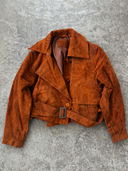 Suede Cropped Biker Jacket - Sample Piece Size Small