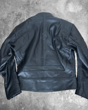 Moto Racer Jacket – Branded Black Cowhide Leather (Sample Piece)