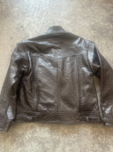 90s-Inspired Oversized Jacket – Textured Lambskin in Brown (Sample Piece)