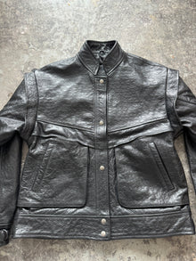  90s Oversized Leather Bomber Jacket