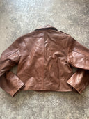 Short Biker Jacket – Brown Buffalo Leather (Sample Piece)