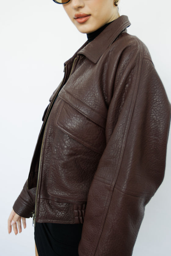 Aries Dark Burgundy Leather Jacket