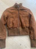 SUEDE CROPPED JACKET SAMPLE PIECE SIZE SMALL