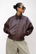 Siena Oversized Funnel Neck Bomber - Vintage Merlot
