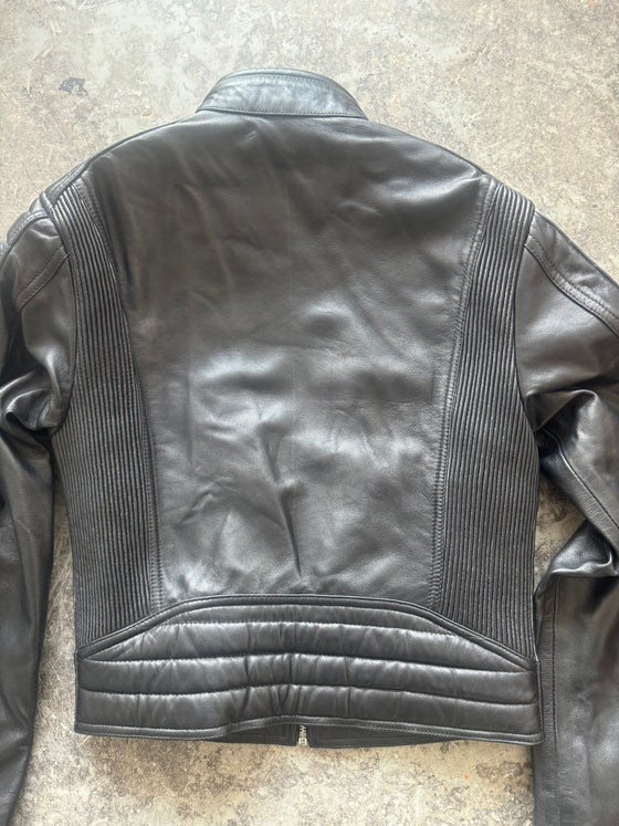 Moto Racer Jacket – Black Sheepskin Leather (Sample Piece)