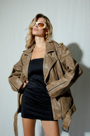Rodeo Distressed Brown Oversized Leather Jacket