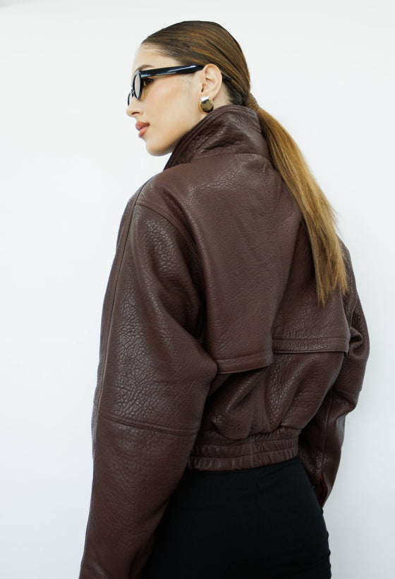 Aries Dark Burgundy Leather Jacket