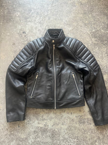  Moto Racer Jacket – Black Sheepskin Leather (Sample Piece)
