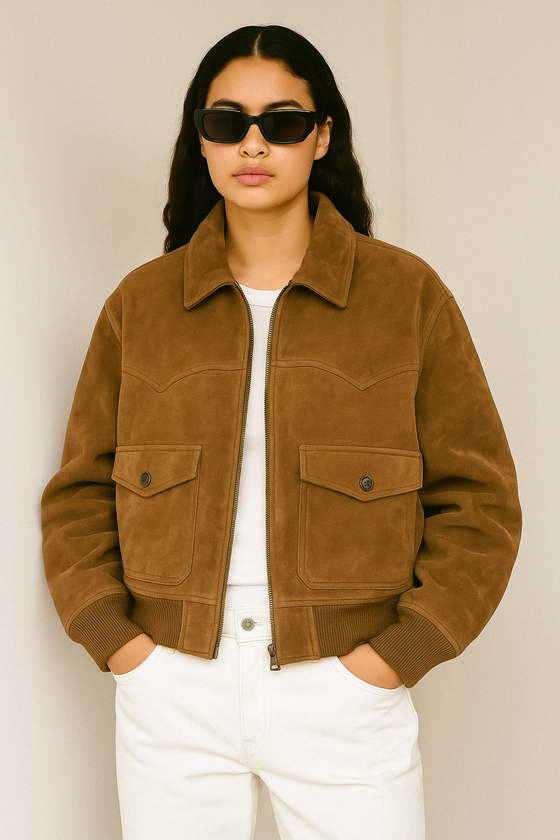 Nova Suede Bomber Jacket