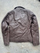 DARK BROWN LEATHER JACKET SHEEPSKIN LEATHER (SAMPLE PIECE)