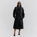 Eva Croc Leather Trench Coat
