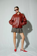 Kaia Oversized Boxy Leather Jacket