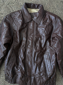 90s Oversized Brown Leather Jacket - Sample size small