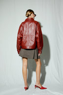 Kaia Oversized Boxy Leather Jacket