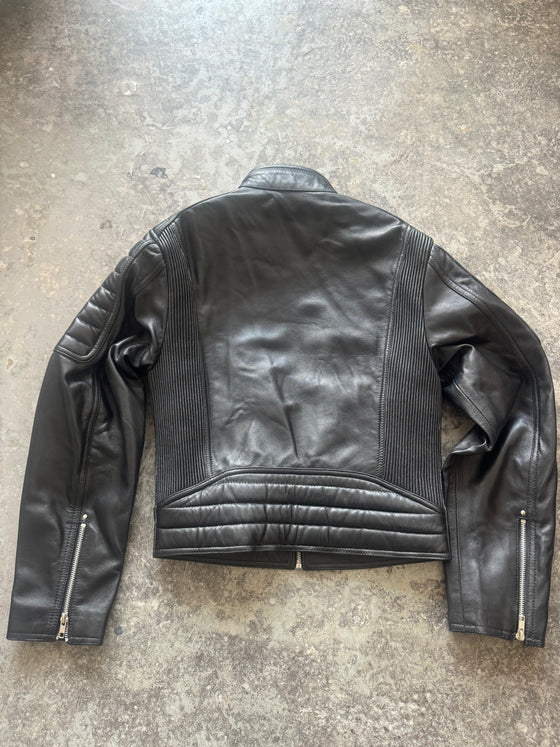Moto Racer Jacket – Black Sheepskin Leather (Sample Piece)