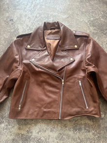  Short Biker Jacket – Brown Buffalo Leather (Sample Piece)