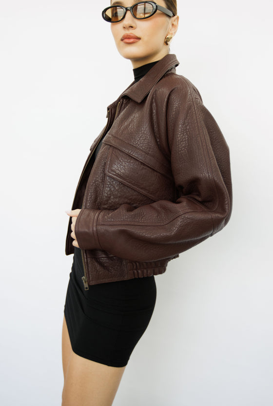 Aries Dark Burgundy Leather Jacket