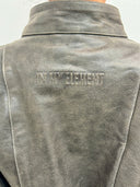 Bella Cropped Leather Jacket in Desert Olive