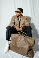 Harley Signature Distressed Brown Leather Oversized Tote Bag