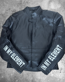 Moto Racer Jacket – Branded Black Cowhide Leather (Sample Piece)