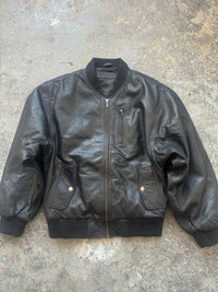 Oversized Sheepskin Leather Bomber Jacket