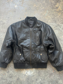  Oversized Sheepskin Leather Bomber Jacket