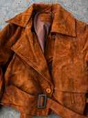 Suede Cropped Biker Jacket - Sample Piece Size Small