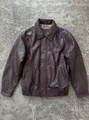 90s Oversized Brown Leather Jacket - Sample size small