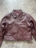Boxy Jacket – Deep Burgundy Textured Sheepskin (Sample Piece)