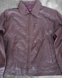 Boxy Leather Jacket – Deep Cherry Lambskin (Sample Piece) Size Small