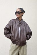 Siena Oversized Funnel Neck Bomber - Vintage Merlot