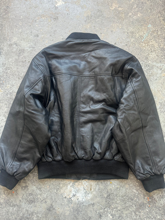 Oversized Sheepskin Leather Bomber Jacket