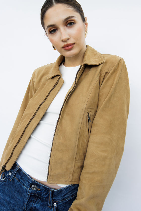 Bonnie Sand Suede Jacket