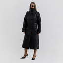 Eva Croc Leather Trench Coat