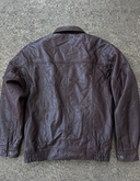90s Oversized Brown Leather Jacket - Sample size small
