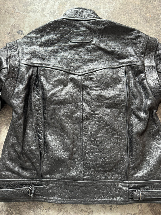 90s Oversized Leather Bomber Jacket