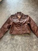 Short Biker Jacket – Brown Buffalo Leather (Sample Piece)