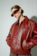Kaia Oversized Boxy Leather Jacket