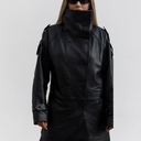 Eva Croc Leather Trench Coat