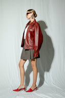 Kaia Oversized Boxy Leather Jacket