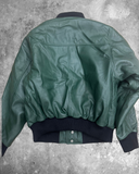 Funnel Neck Jacket – Emerald Green Lambskin Size Small (Sample Piece)