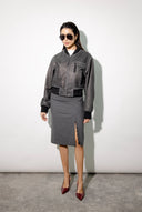 Bombi Distressed Black Bomber Leather Jacket